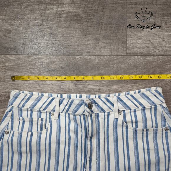 Loft Striped Denim Skirt Size 6 - Picture 3 of 5